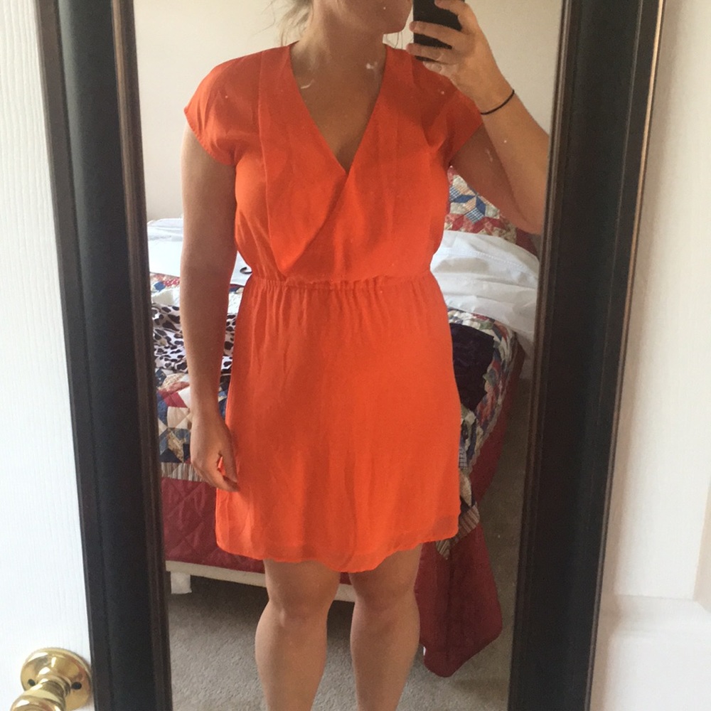 Burnt orange mid thigh dress